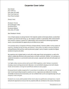 Downloadable carpenter cover letter template available in Word for easy editing