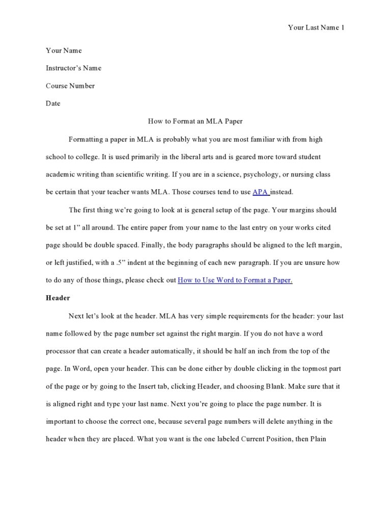 √ College Essay Format Template (Word)