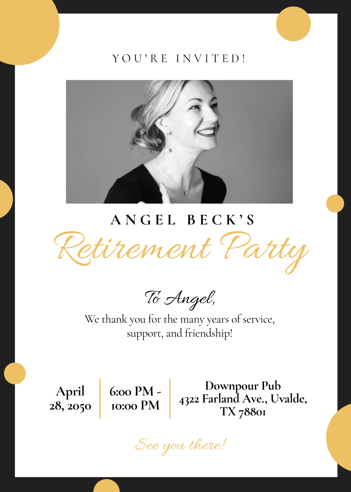 create retirement party invite