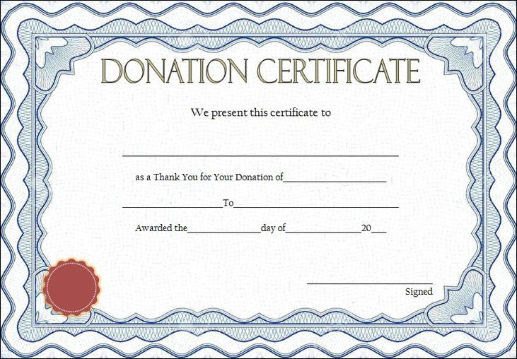 donation gift certificate template sample