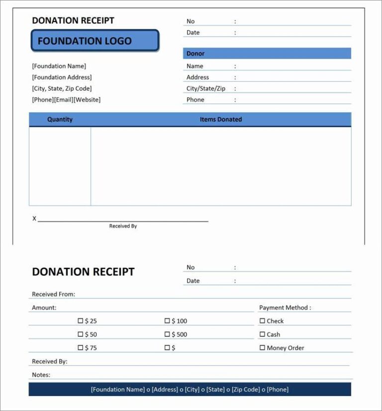 √ Printable Donation Invoice Template