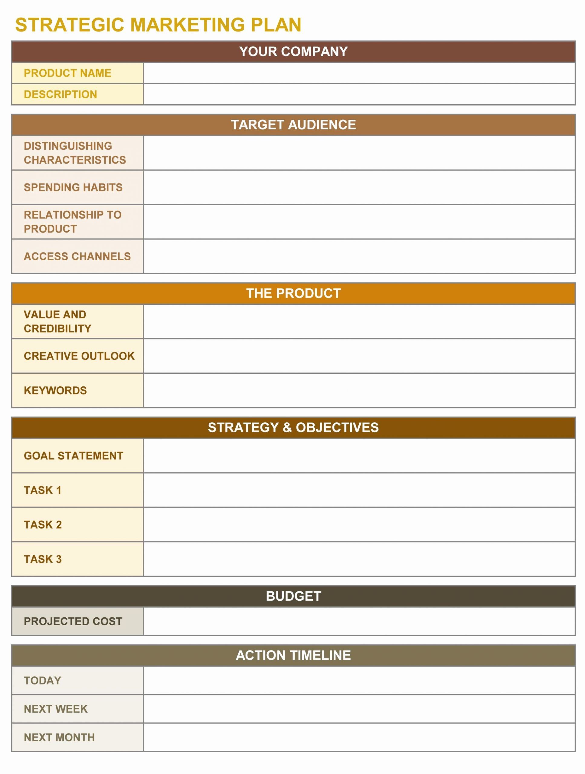example of marketing action plan template