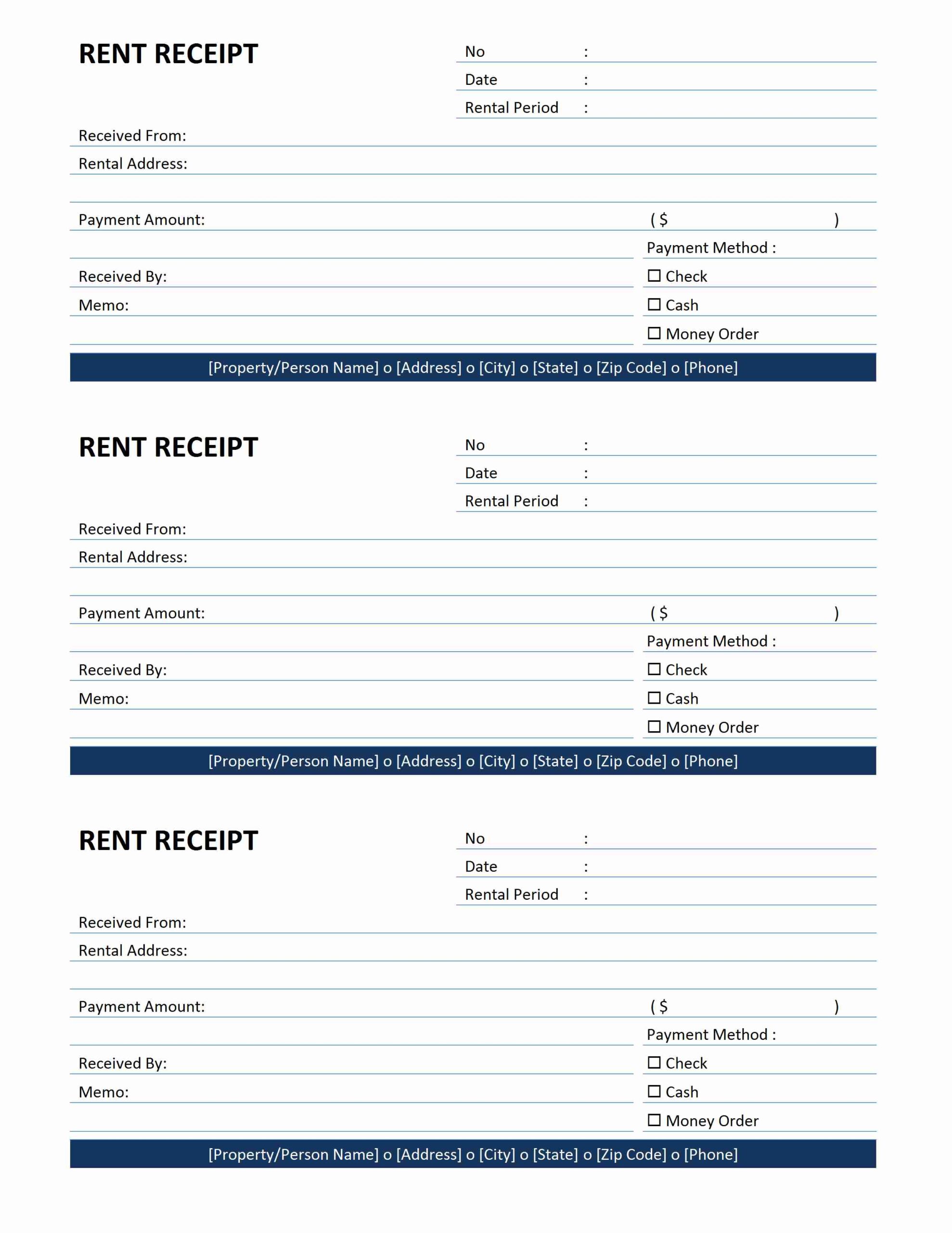 example of payment rent receipt template