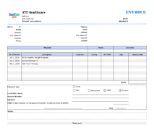 example of printable medical invoice template