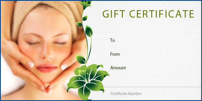 Spa Gift Certificate Template - Example Of Spa Gift Certificate Template 768x385 
