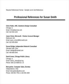 examples of reference sheets resumes