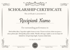 fillable scholarship certificate template
