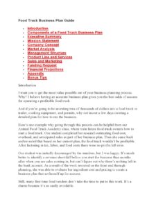 food truck business plan