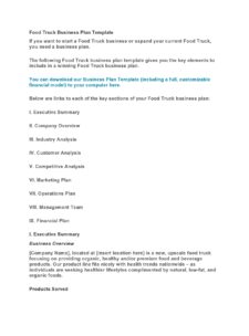 food truck business plan