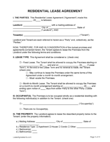free printable rental agreement