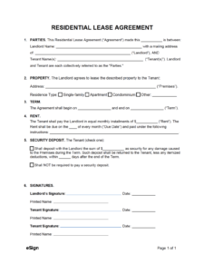 free printable rental agreement template