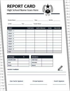 free printable report card templates