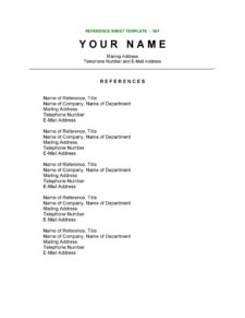 free resume references template