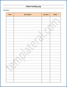 √ Infant Feeding Log Template (Ready To Use)