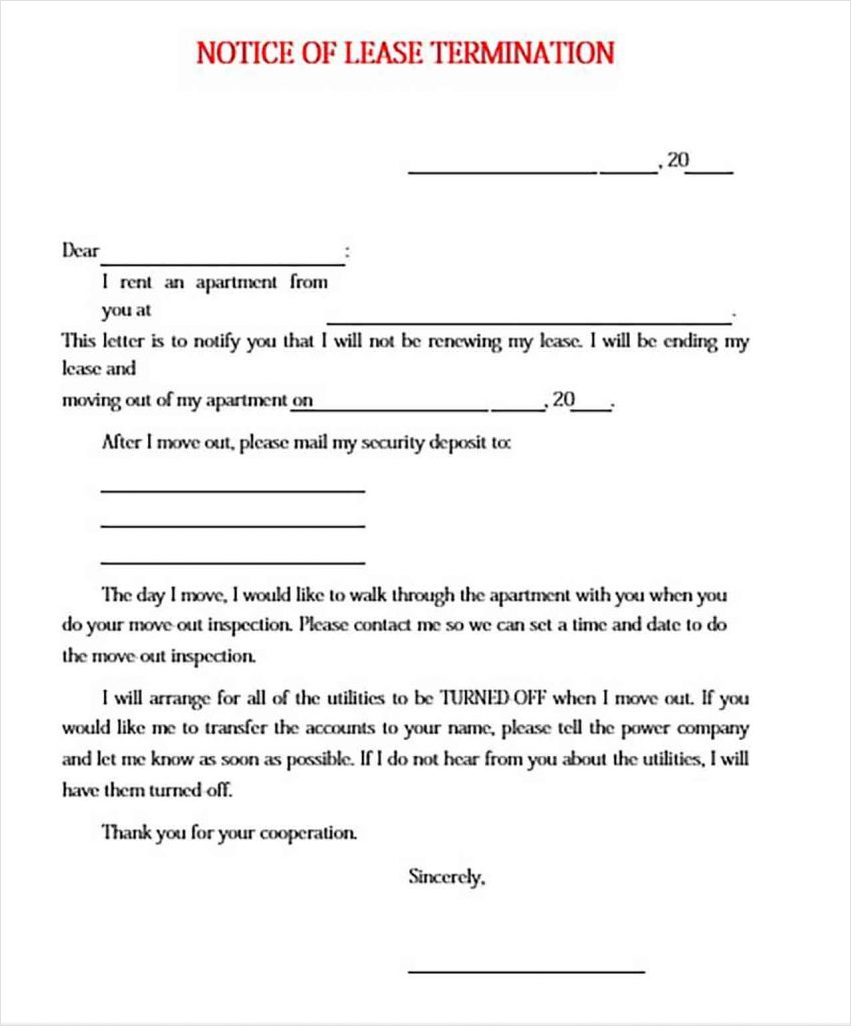 lease termination letter template to tenant sample lease termination letter template to tenant sample