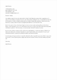 letter of interest internship template