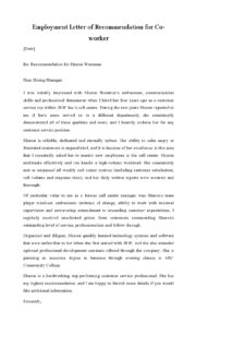 letter of recommendation for coworker