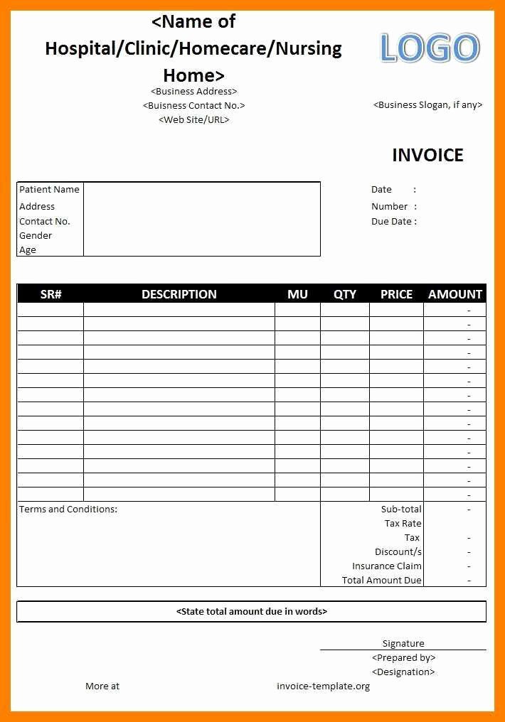medical billing statement template sample