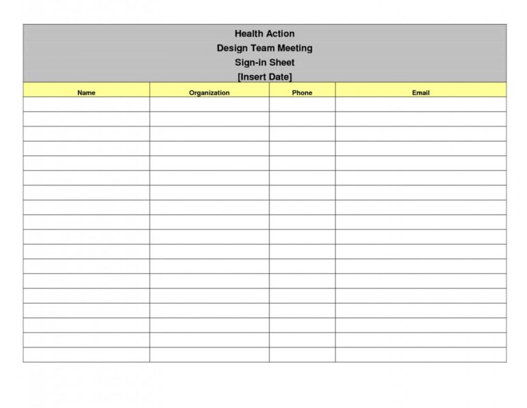 √ Free Printable Meeting Sign-in Sheet Template [Word]