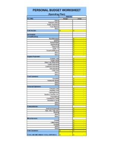 money management worksheet