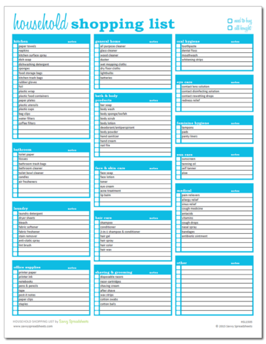 √ Printable New House Shopping Checklist Template