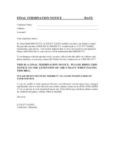 notice of termination