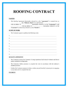 printable blank roofing contract