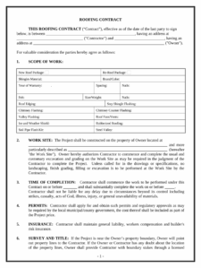 printable roofing contract template