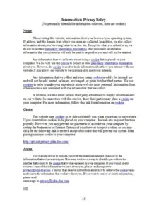 privacy policy template