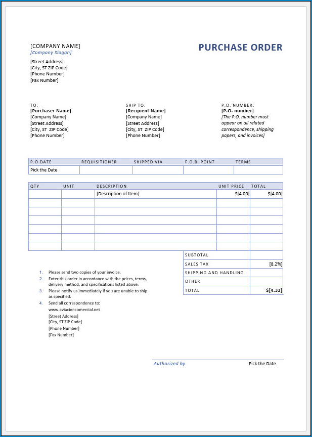 Free Purchase Order Template from www.templateral.com
