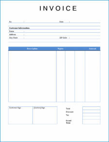 rent invoice template word sample