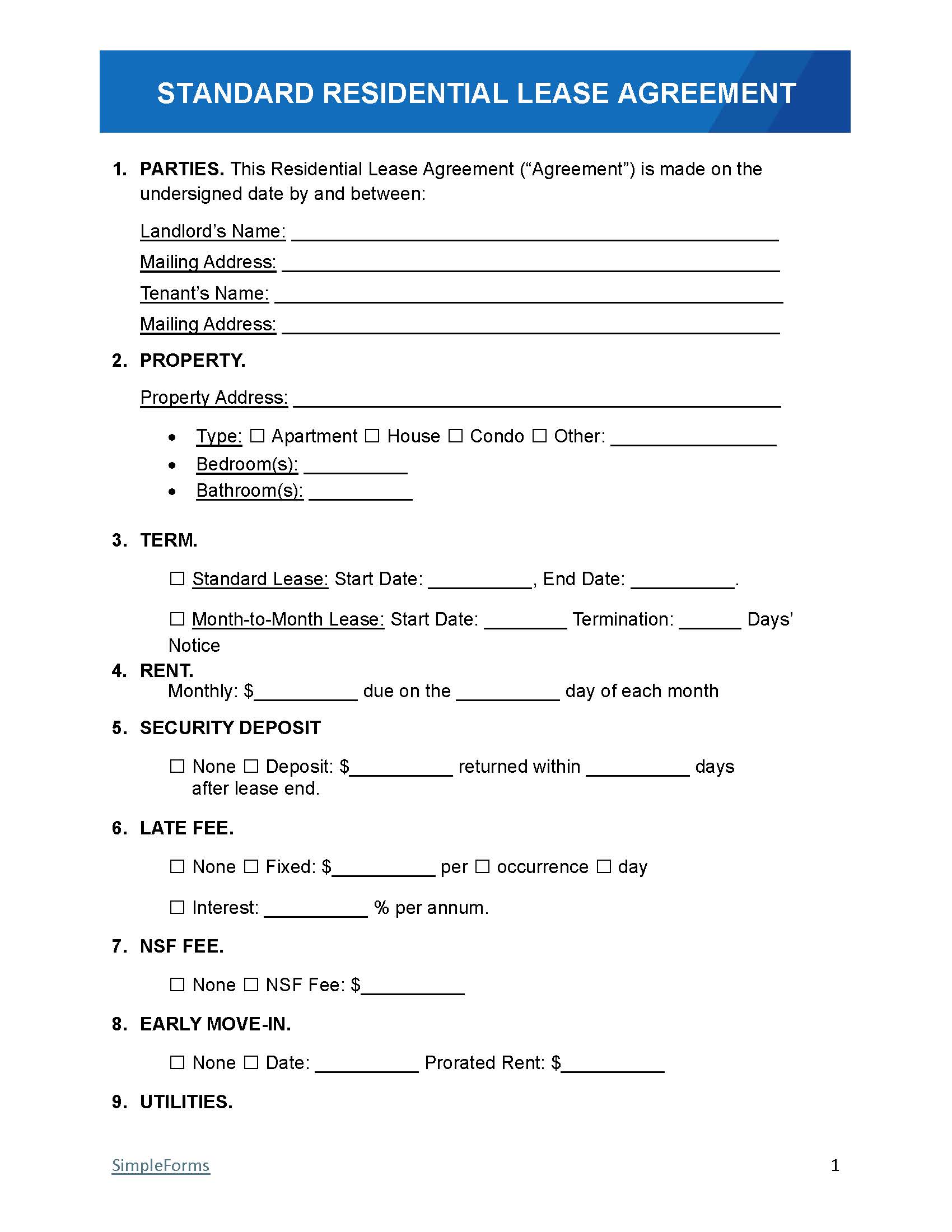 rental agreement template free rental agreement template free