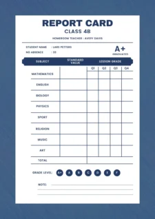 report card template pdf
