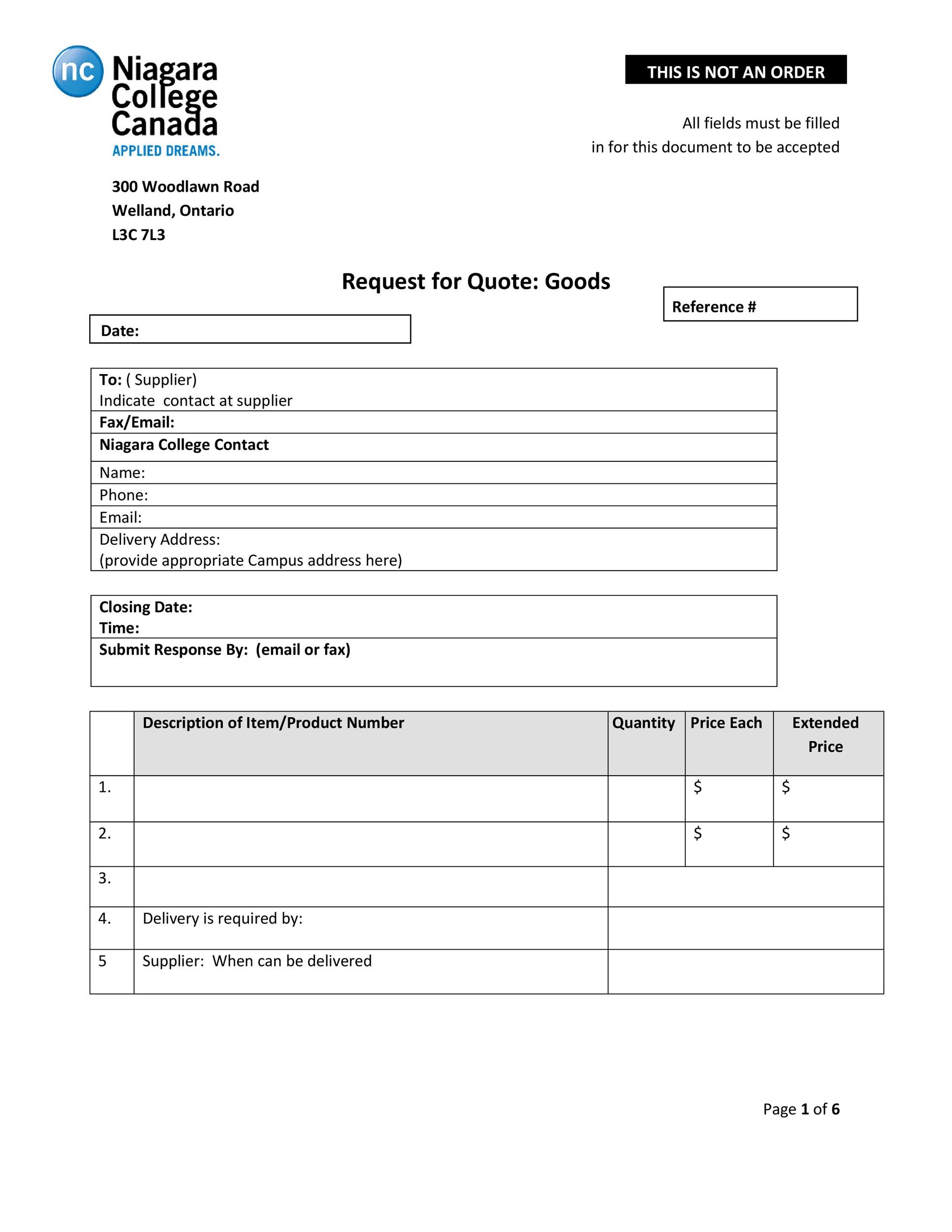request for quote template excel request for quote template excel