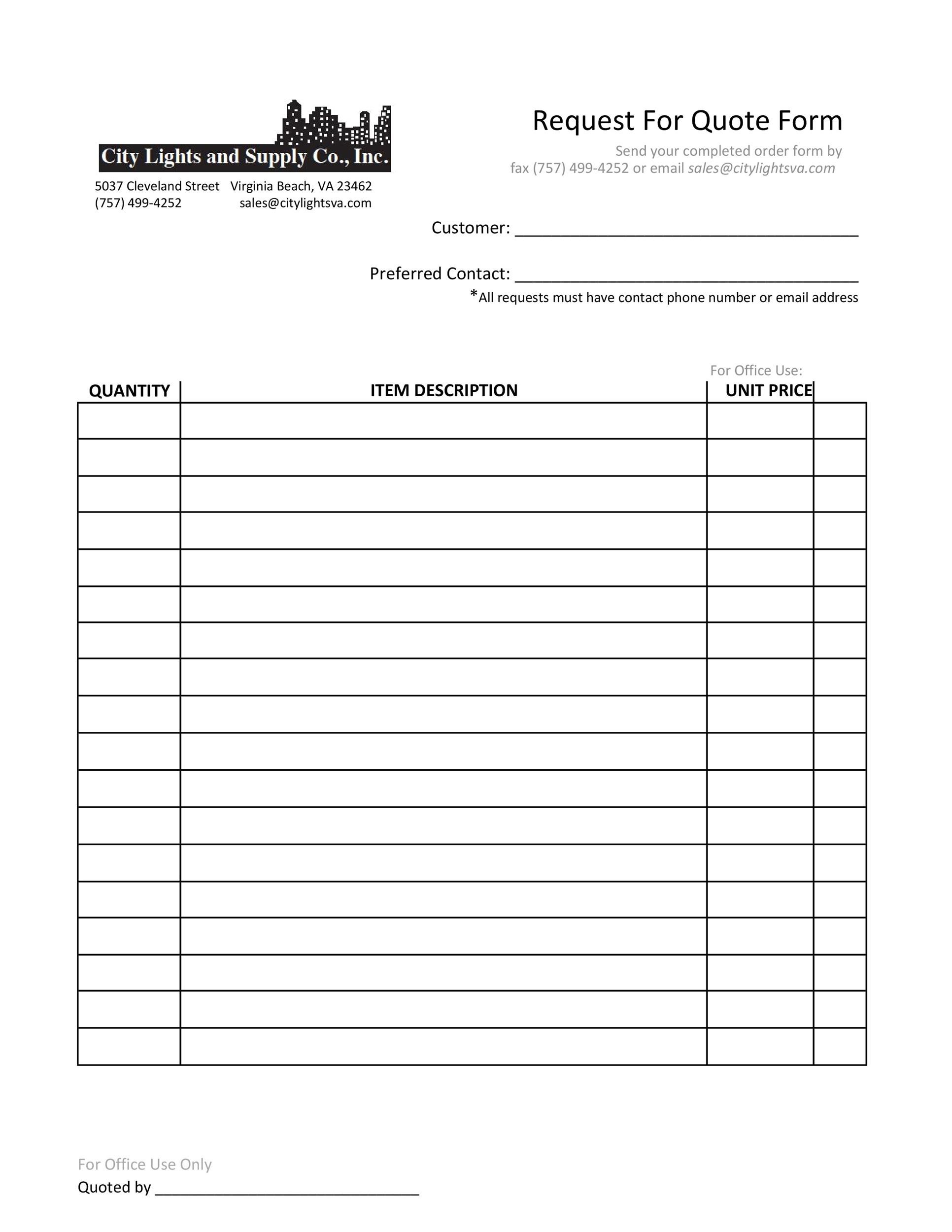 request for quote template pdf request for quote template pdf
