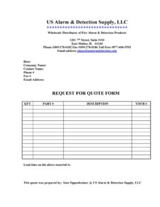 request for quote template word