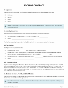 roofing contract agreement pdf