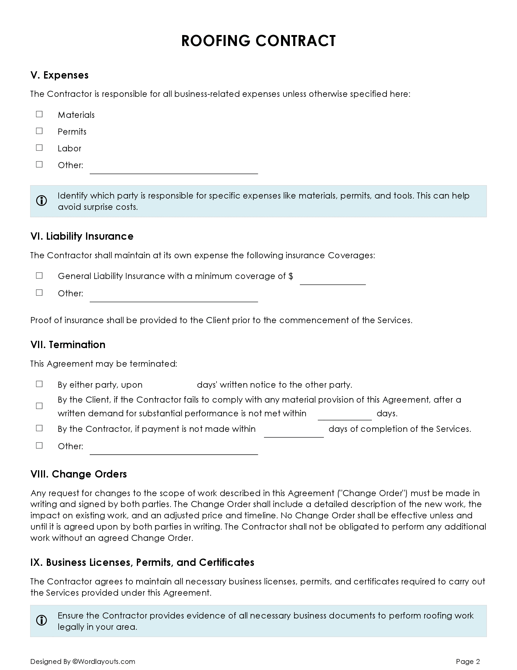 roofing contract agreement pdf