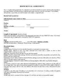 room rental agreement