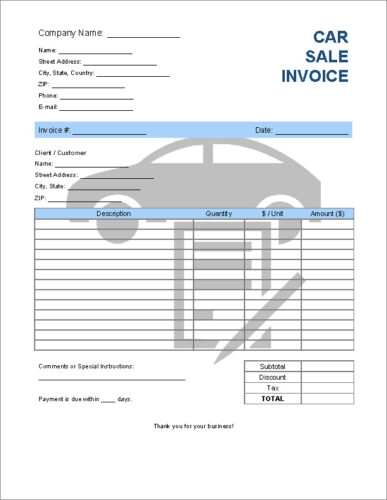 How To Find Invoice Price Of A New Vehicle √ Printable Car Sale Invoice Template