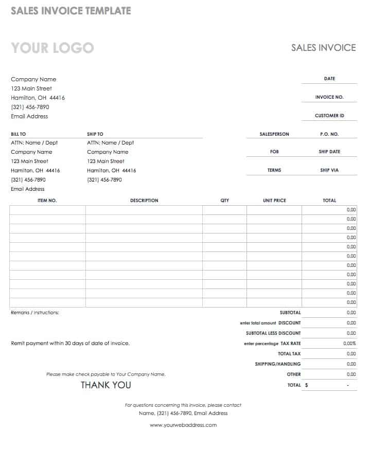 sample of invoice template with bank details