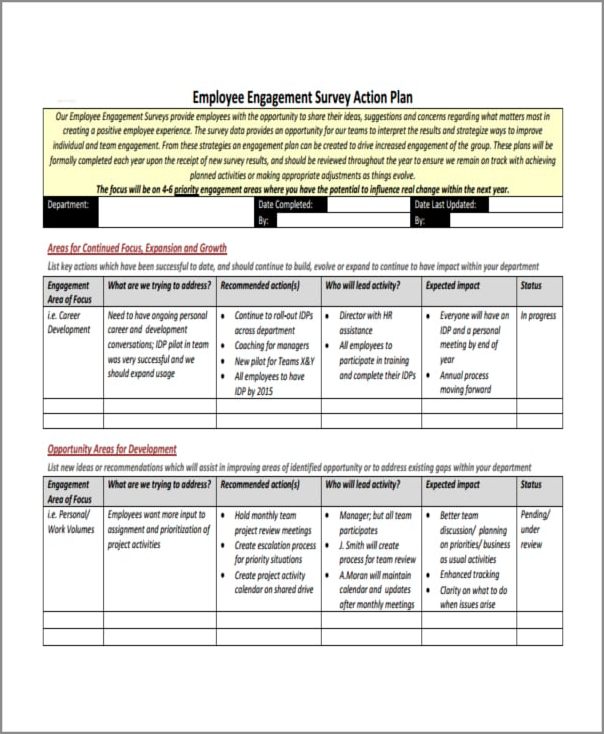 sample of staff survey action plan template sample of staff survey action plan template