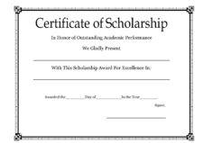 scholarship award certificate template