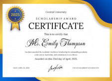 scholarship certificate template free