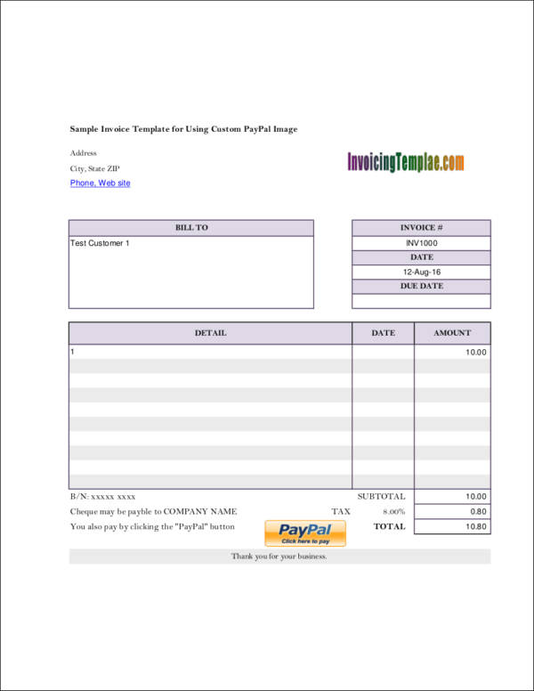 self employed blank invoice template example