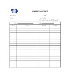 self employment ledger template