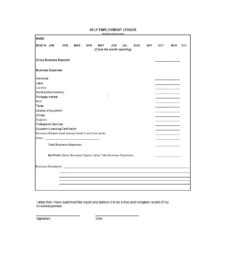 self employment ledger template