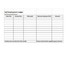 self employment ledger template