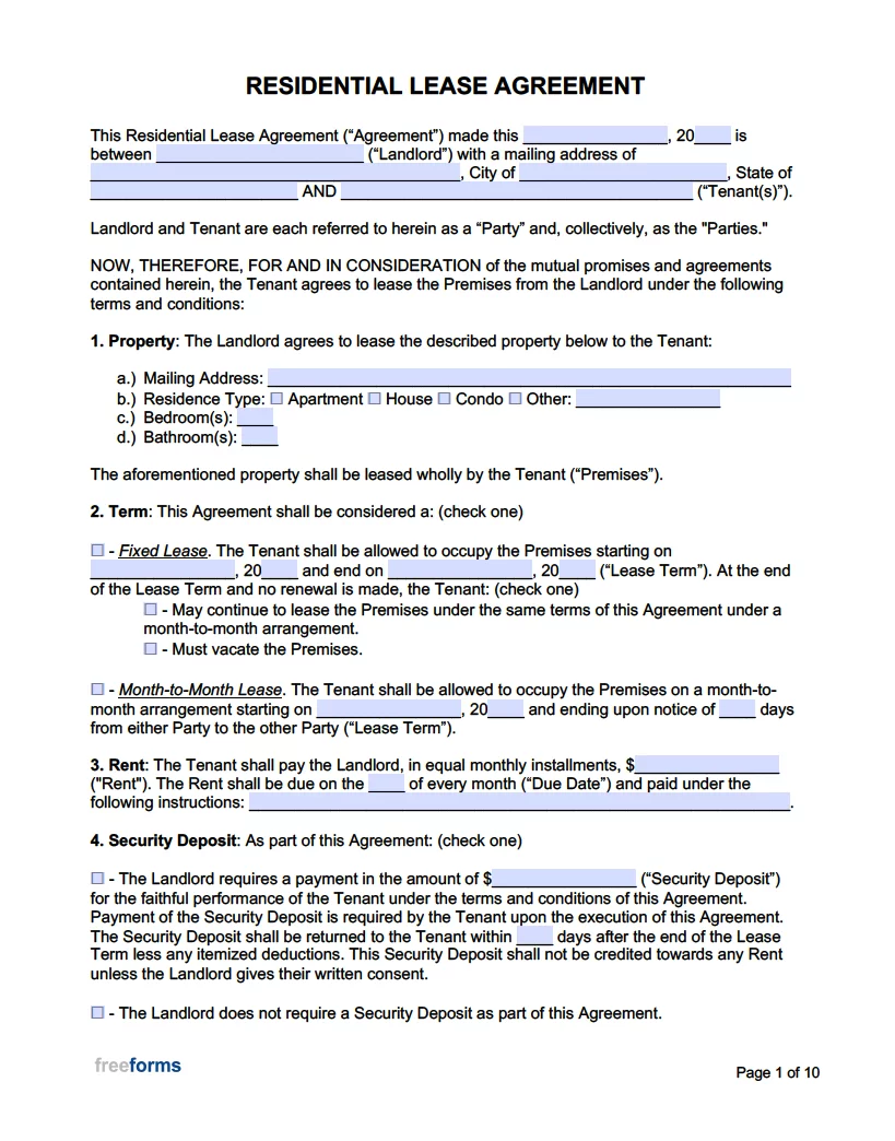 standard residential lease agreement standard residential lease agreement