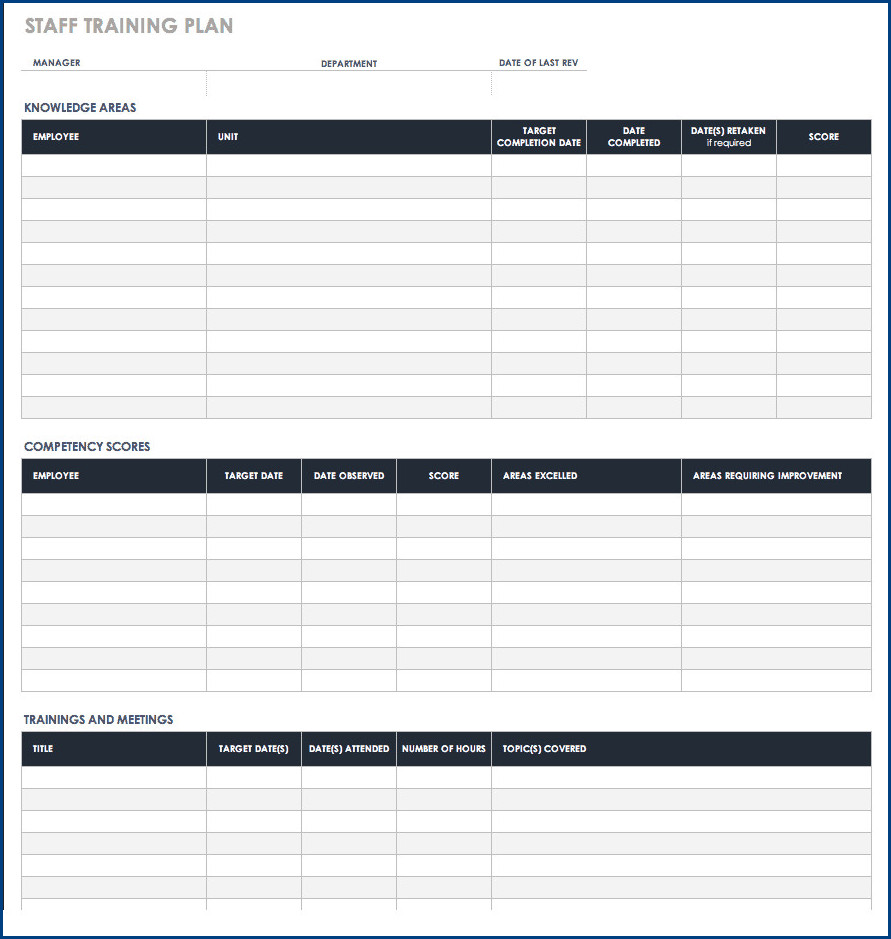 training schedule template sample